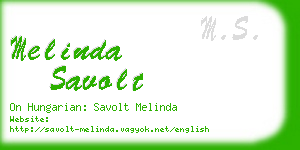 melinda savolt business card